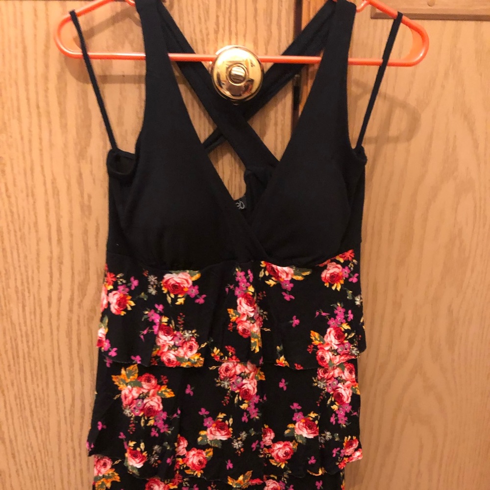 floral cross back dress